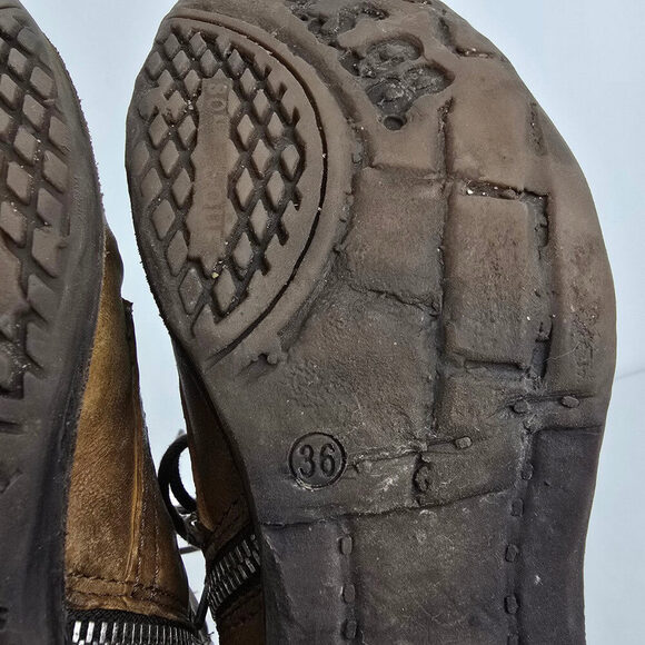 AS98 Brown Leather Strappy Ankle Boots Size 6 - Picture 7 of 12